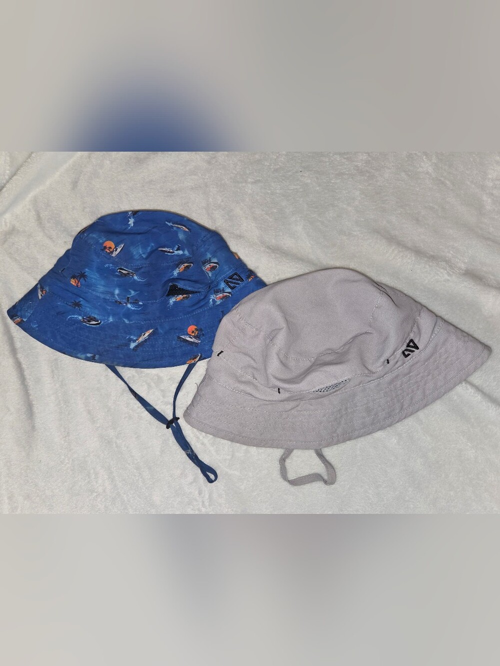 Nanö 2X Kids UPF 50+ Sun Hat 3T-5T Blue & Light Gray